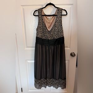 Laura gold & black cocktail dress